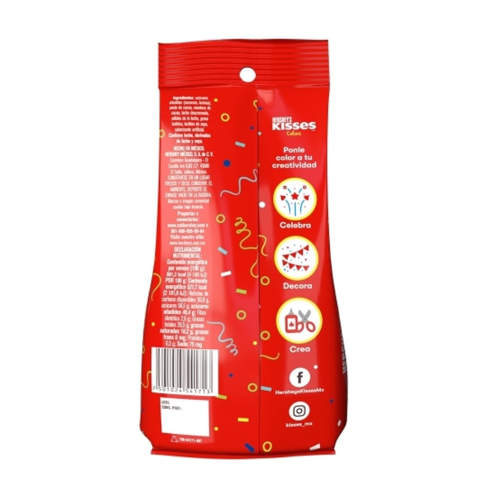 Chocolate con leche fiesta rojo Hershey's Kisses (190 g / 6.7 oz) - Miniatura 2