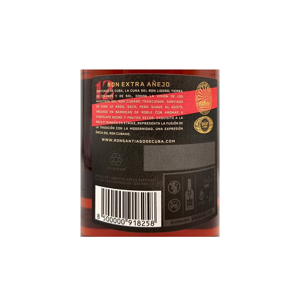 Ron Extra Añejo 12 años Santiago de Cuba (700 ml) - Miniatura 2
