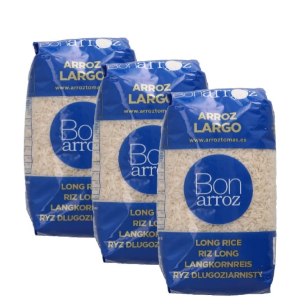 Arroz largo Bonarroz (3 x 1 kg / 2.2 lb) - Imagen 1