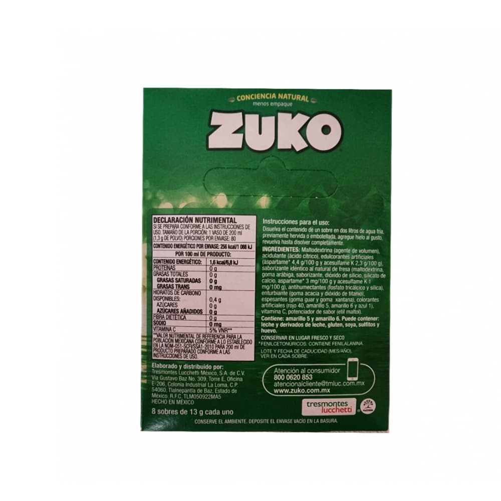 Refresco instantáneo sabor fresa Zuko (8 x 13 g) - Miniatura 3