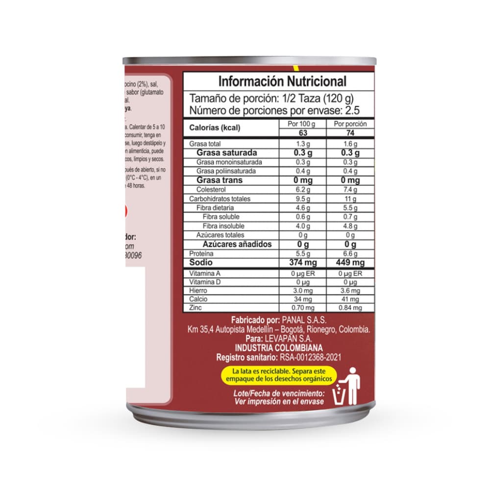 Frijoles antioqueños - colorados - con tocino San Jorge (300 g / 10.58 oz) - Miniatura 3