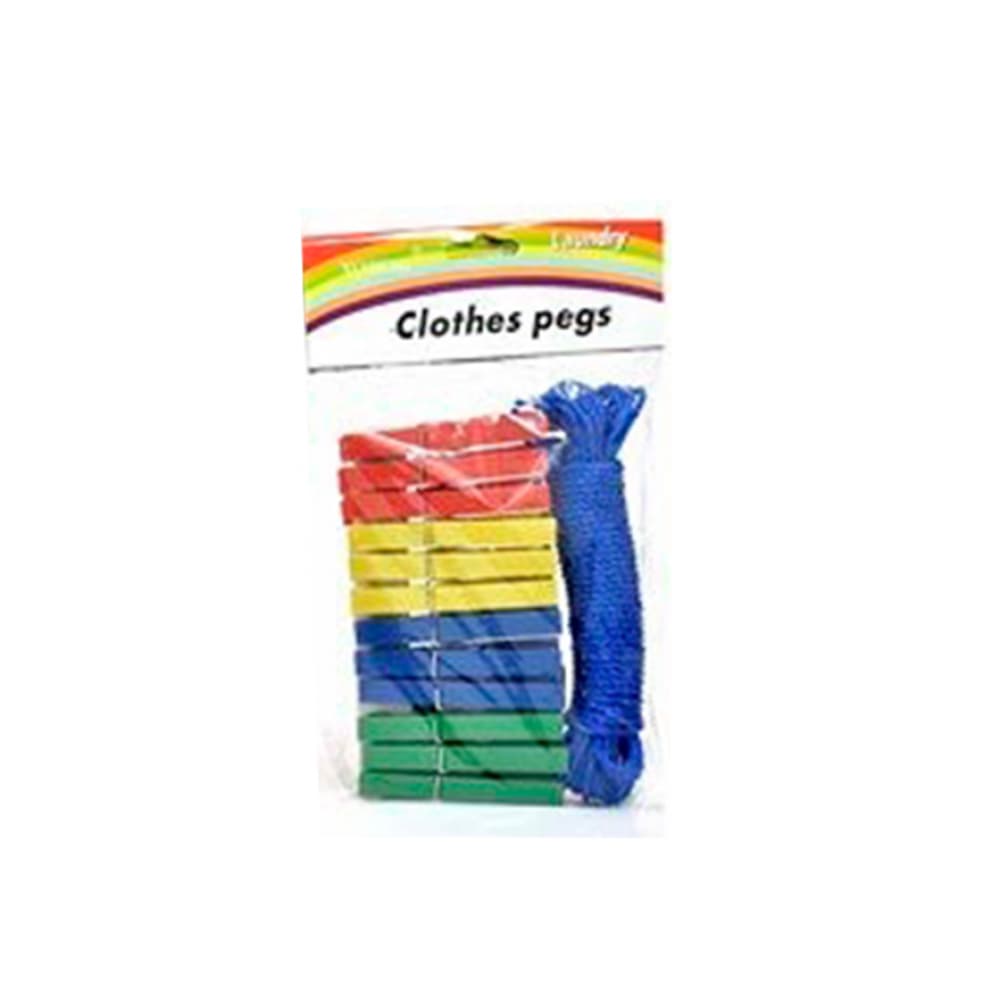 Pinza plástica para ropa con soga para tender Ray (12 U) - Miniatura 2