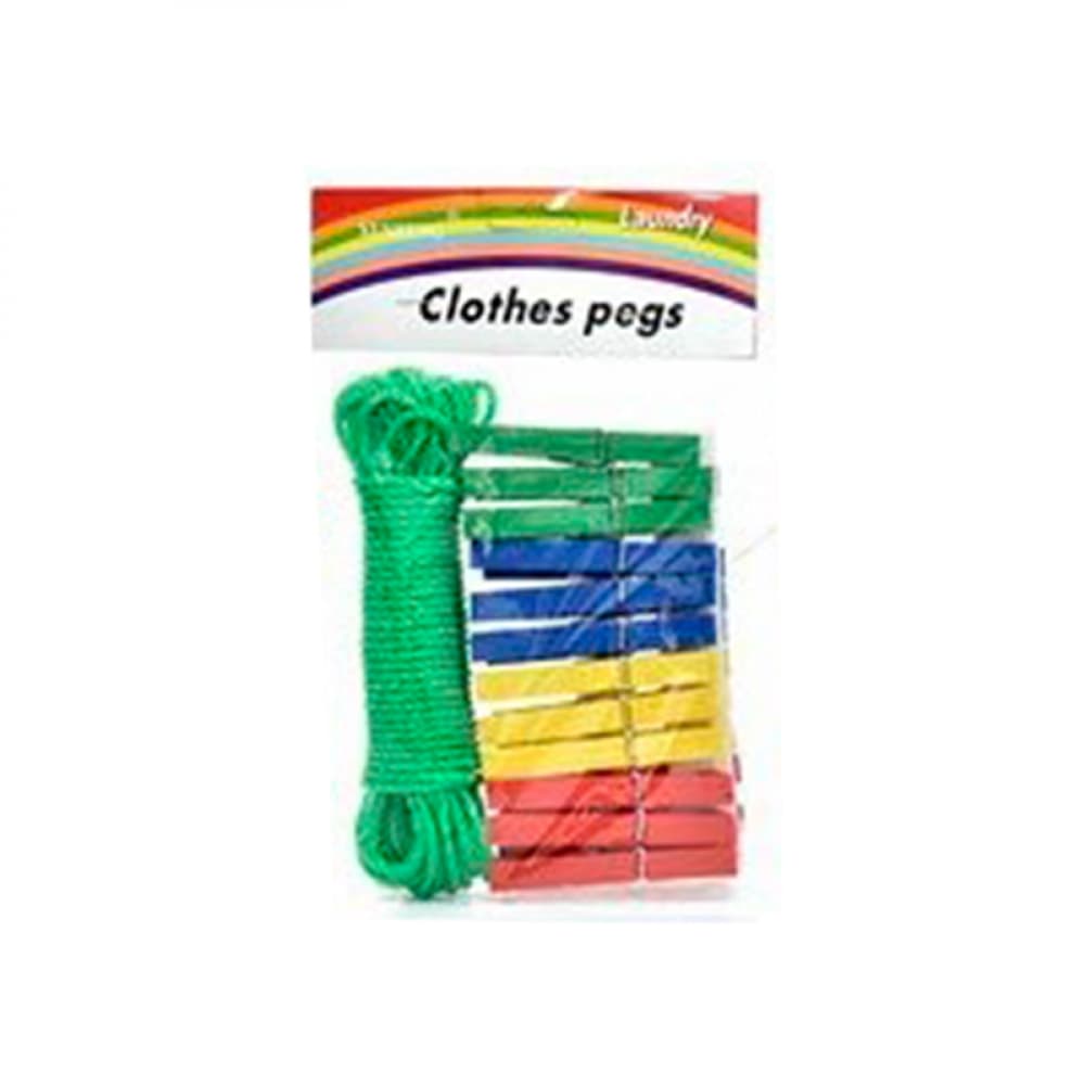 Pinza plástica para ropa con soga para tender Ray (12 U) - Miniatura 3