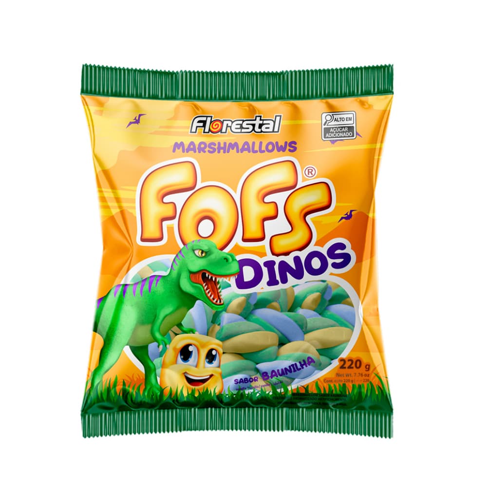 Malvavisco Fofs Dinos sabor vainilla Florestal (220 g / 7.76 oz) - Imagen 1