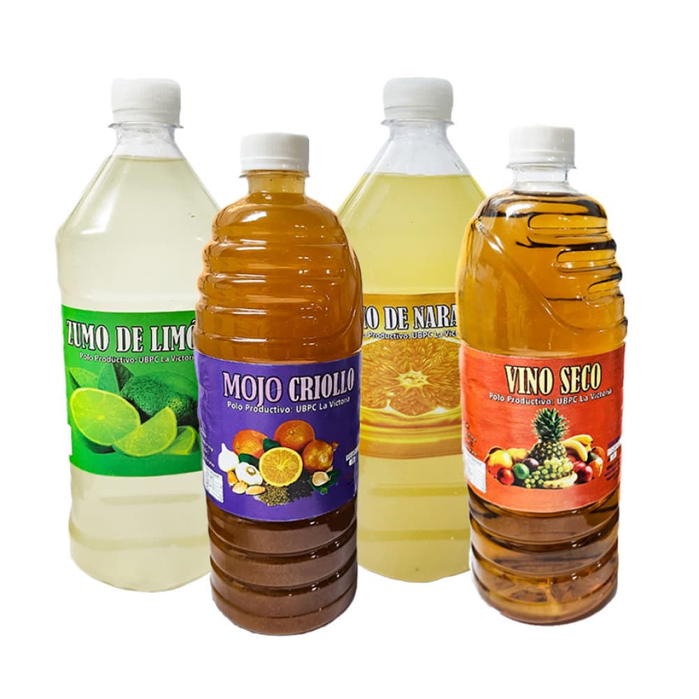 Combo adobos naturales 2: Zumo de naranja + Mojo criollo + Vino seco + Zumo de limón - Imagen 1