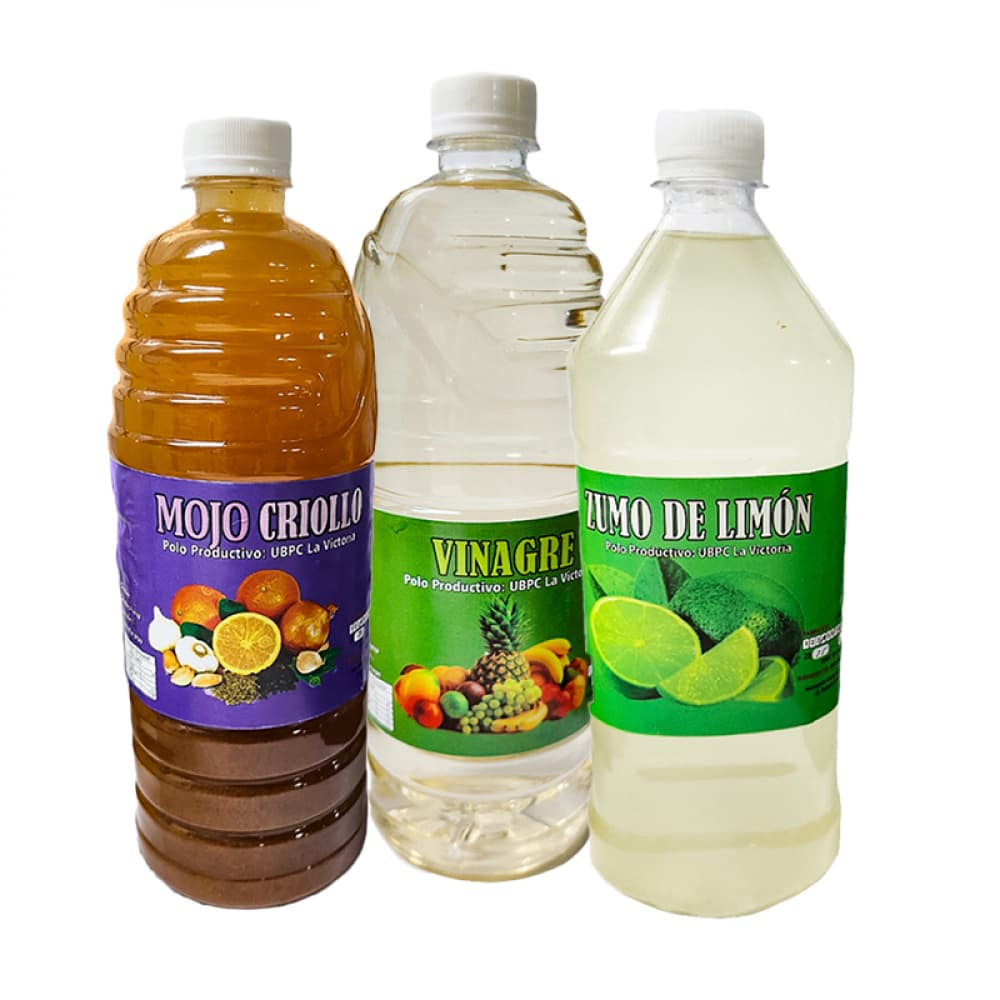 Combo adobos naturales 5: Mojo criollo + Vinagre + Zumo de limón - Imagen 1
