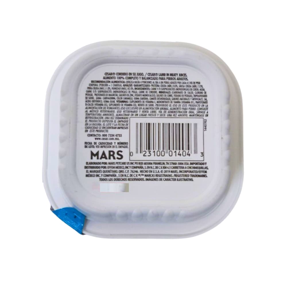 Alimento para perro adulto cordero en su jugo Cesar Clásico (100 g / 3.5 oz) - Miniatura 2