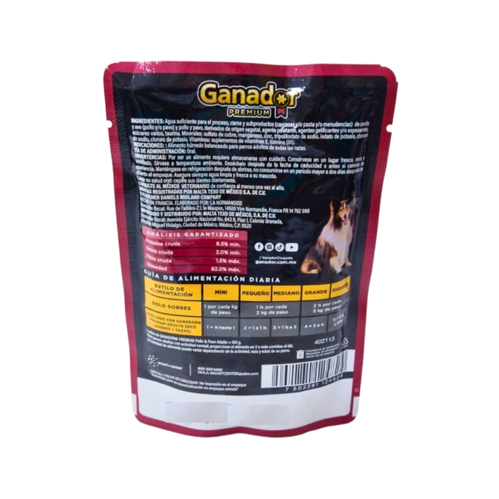 Alimento húmedo para adulto todas las razas trozos de carne en salsa pollo y pavo Ganador Premium (100 g / 3.5 oz) - Miniatura 2