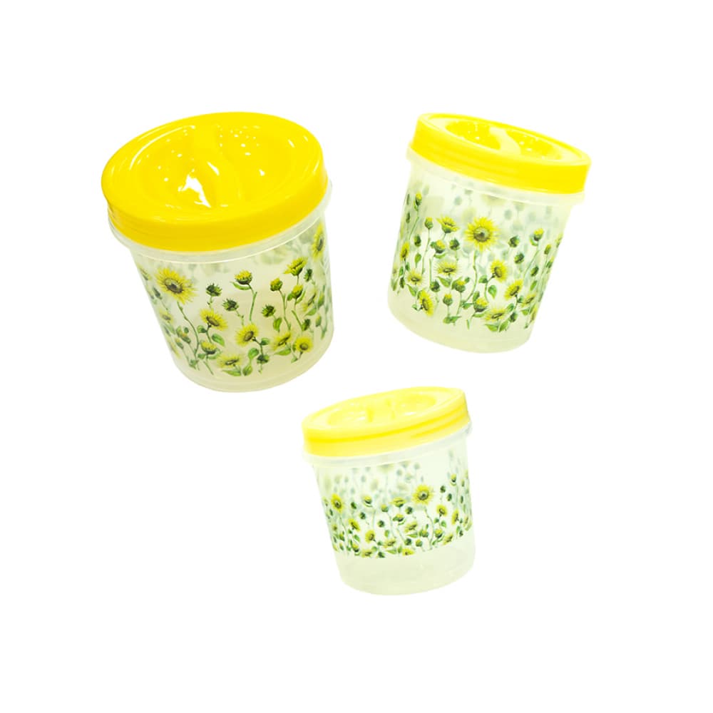 Juego de 3 pozuelos redondos - vasijas - con tapa de rosca - Imagen 1