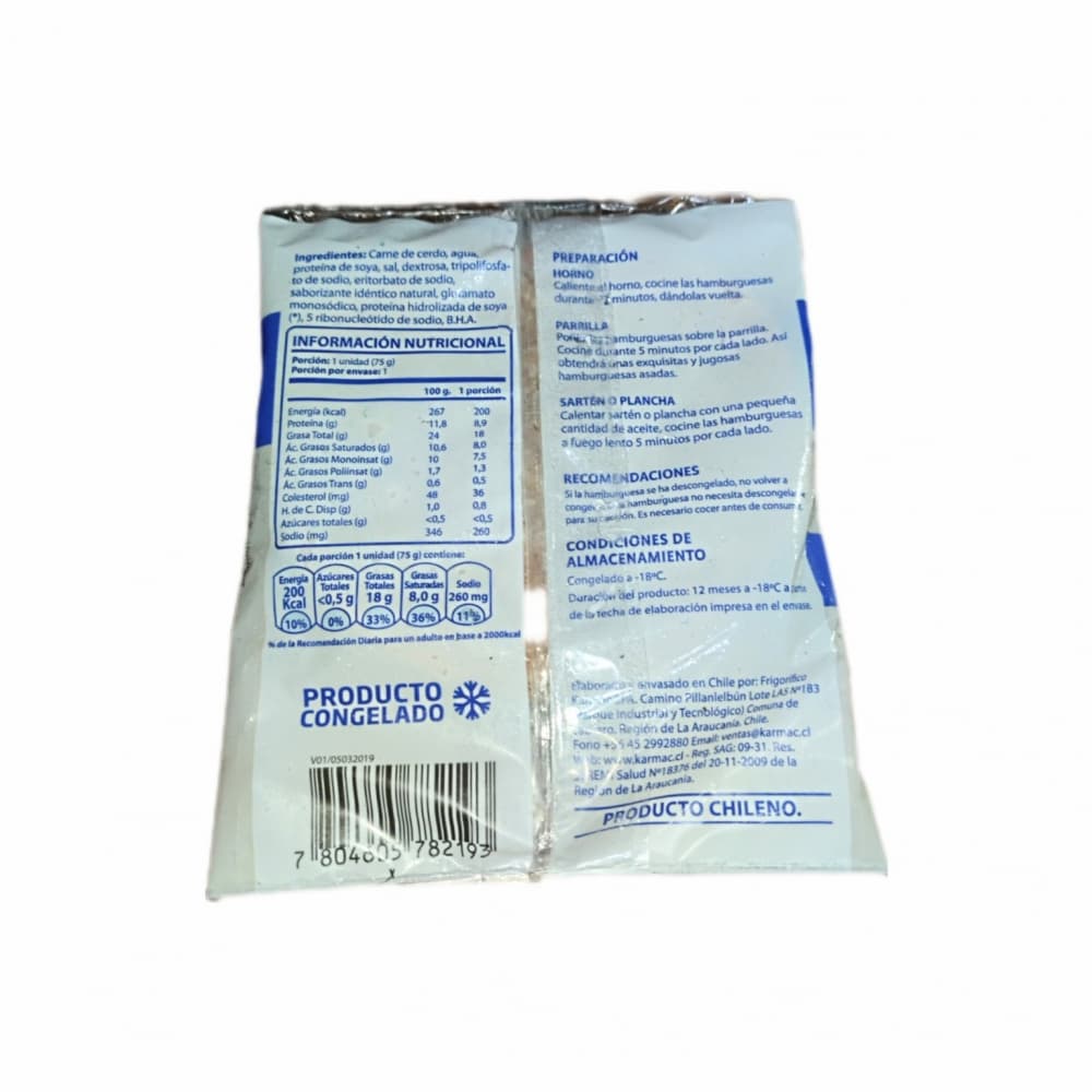 Hamburguesa de cerdo Karmac (75 g / 2.6 oz) - Miniatura 2