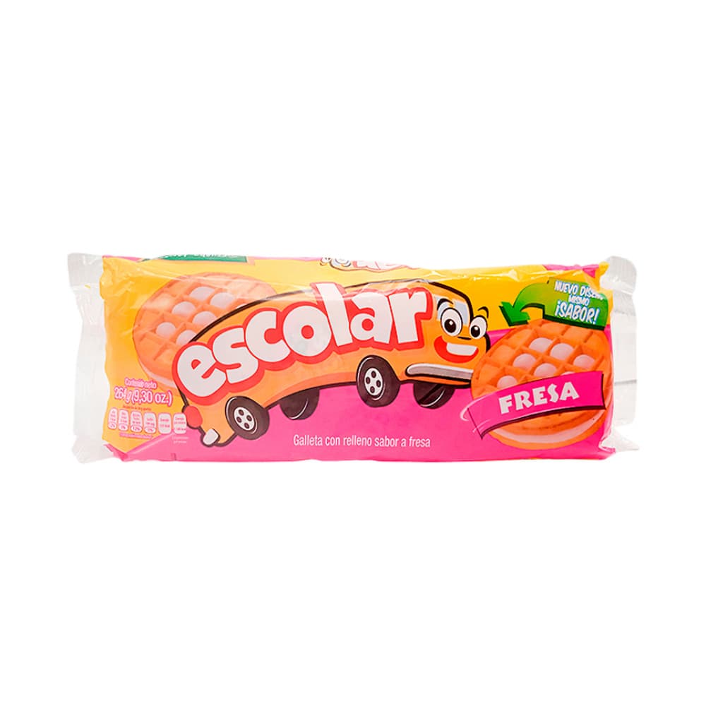 Galleta de vainilla con relleno sabor a fresa Escolar (264 g / 9.30 oz) - Imagen 1