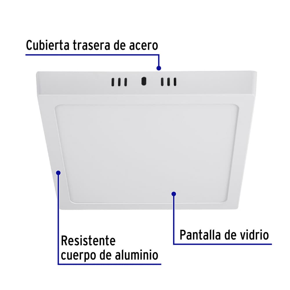 Luminario cuadrado blanco LED 18 W Volteck PLA-212L - Miniatura 5