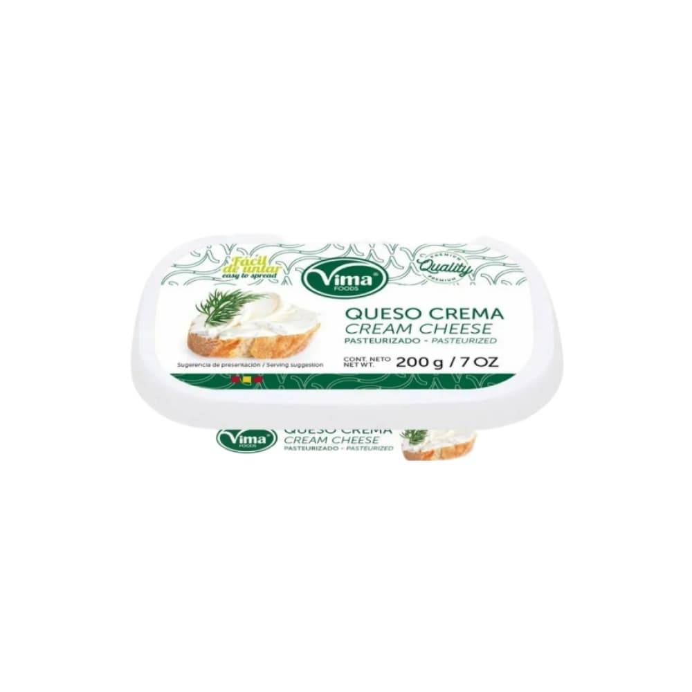Queso crema pasteurizado Vima Foods (200 g / 7 oz) - Imagen 1