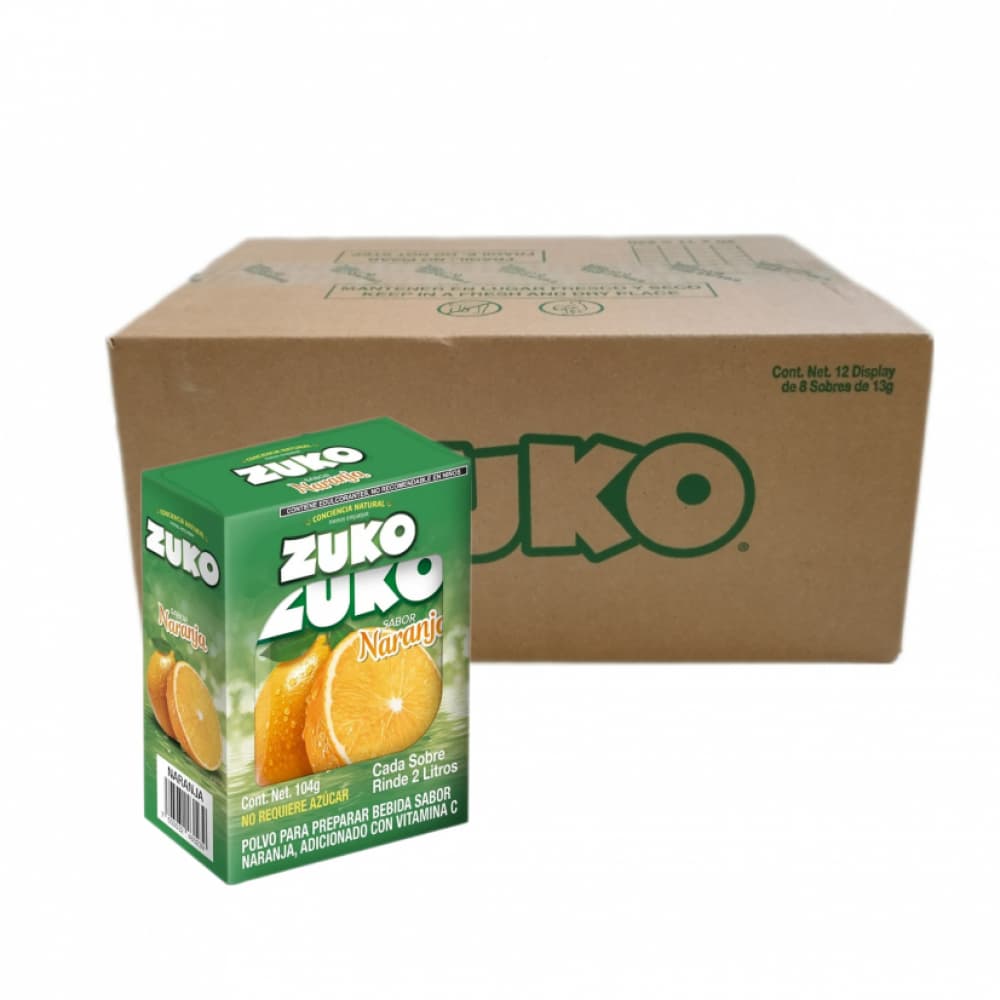 Refresco sabor naranja Zuko (12 x 8 x 13 g) - Imagen 1