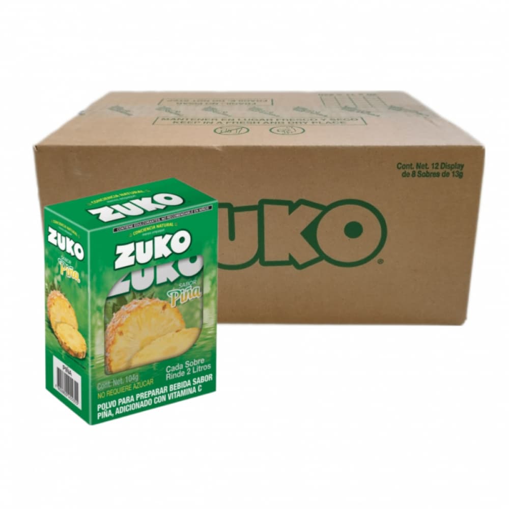 Refresco sabor piña Zuko (12 x 8 x 13 g) - Imagen 1