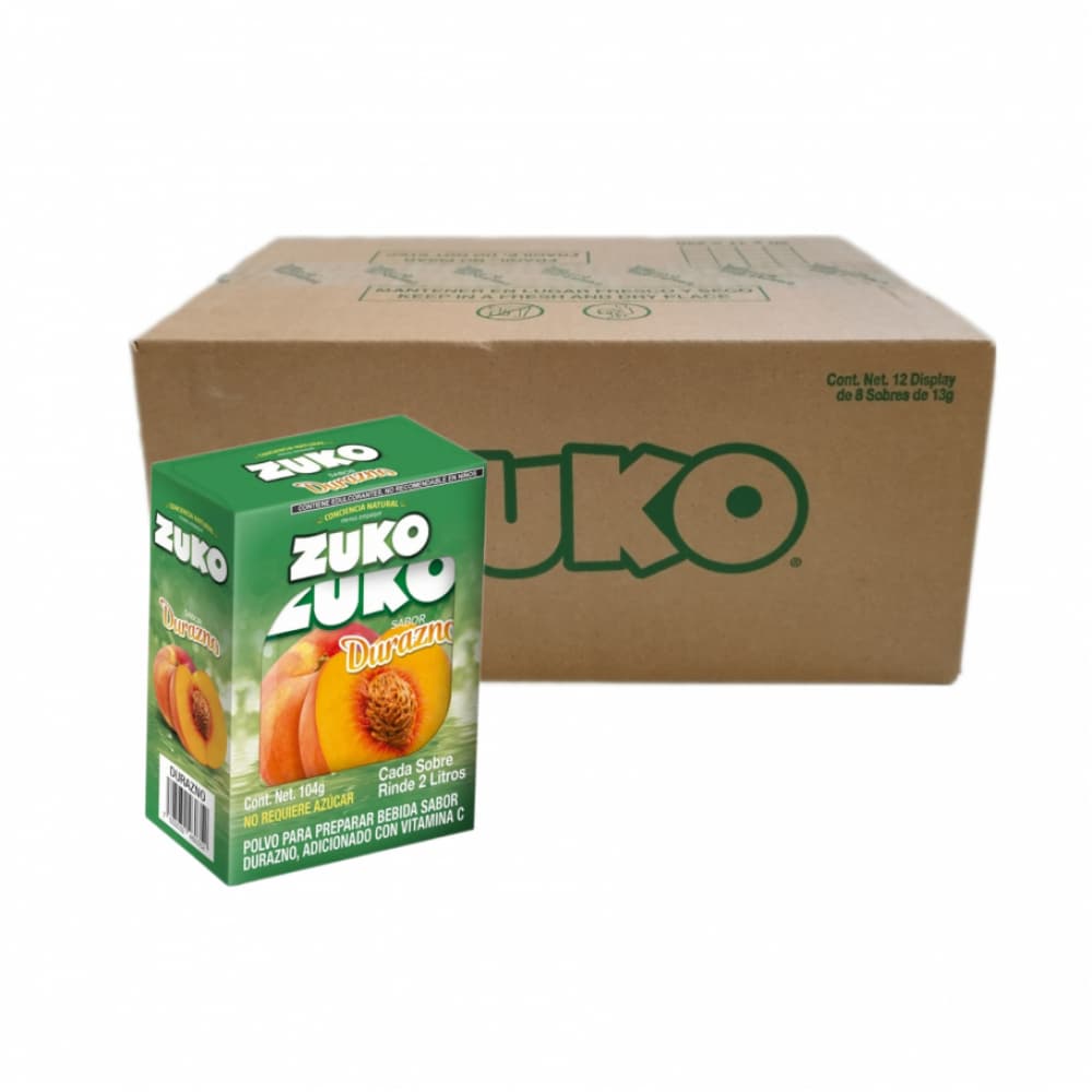 Refresco sabor durazno Zuko (12 x 8 x 13 g) - Imagen 1
