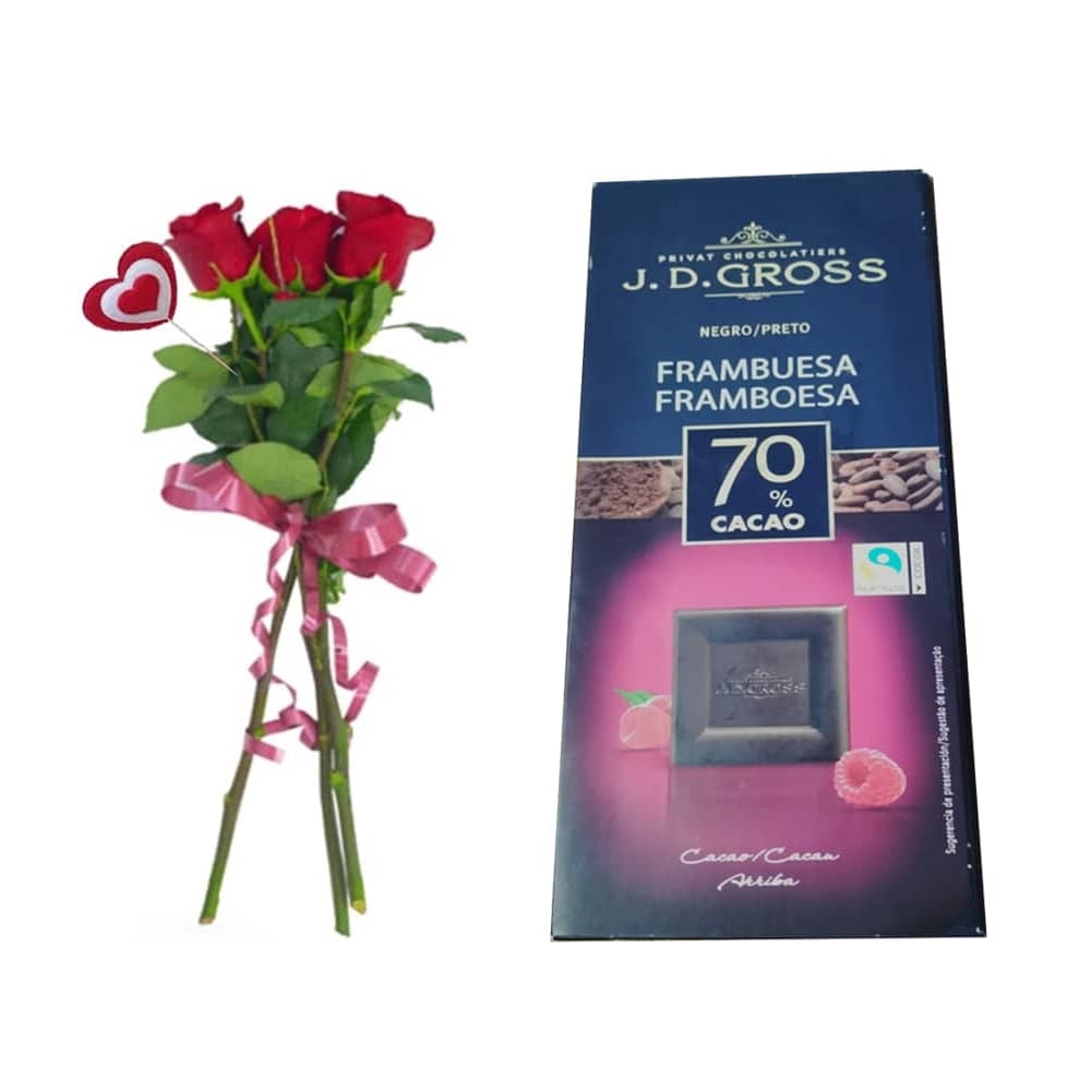 Rosas y chocolate para enamorados Ola Flowers - Imagen 1