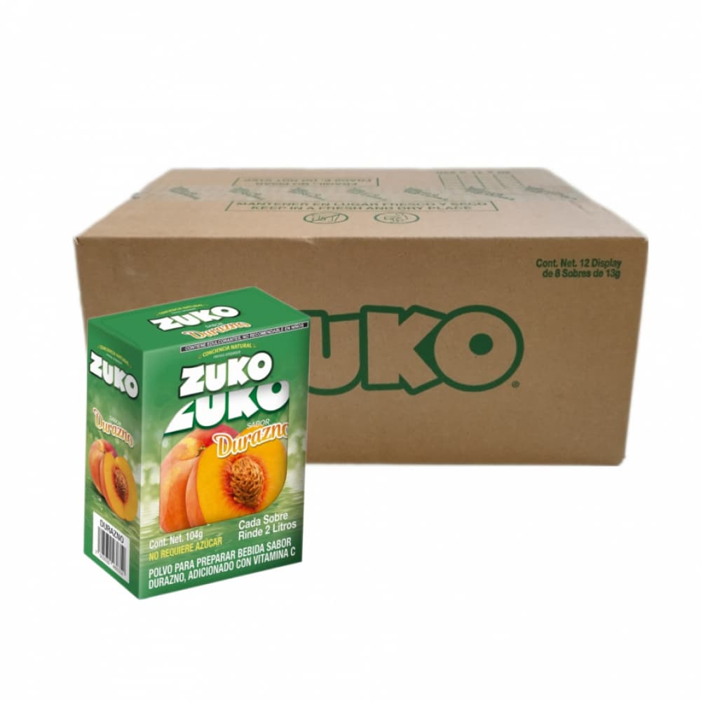 Refresco sabor durazno Zuko (12 x 8 x 13 g) - Imagen 1