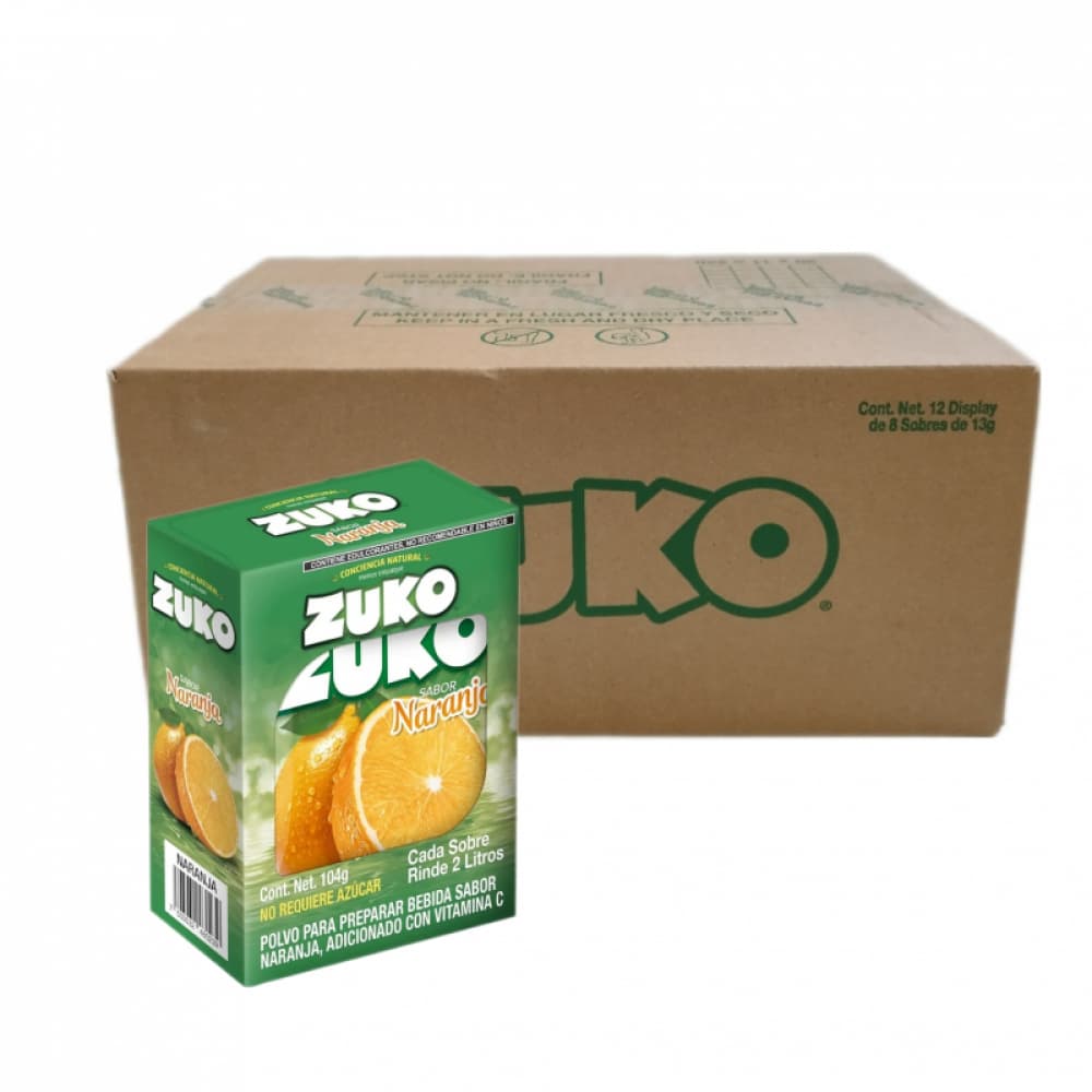 Refresco sabor naranja Zuko (12 x 8 x 13 g) - Imagen 1