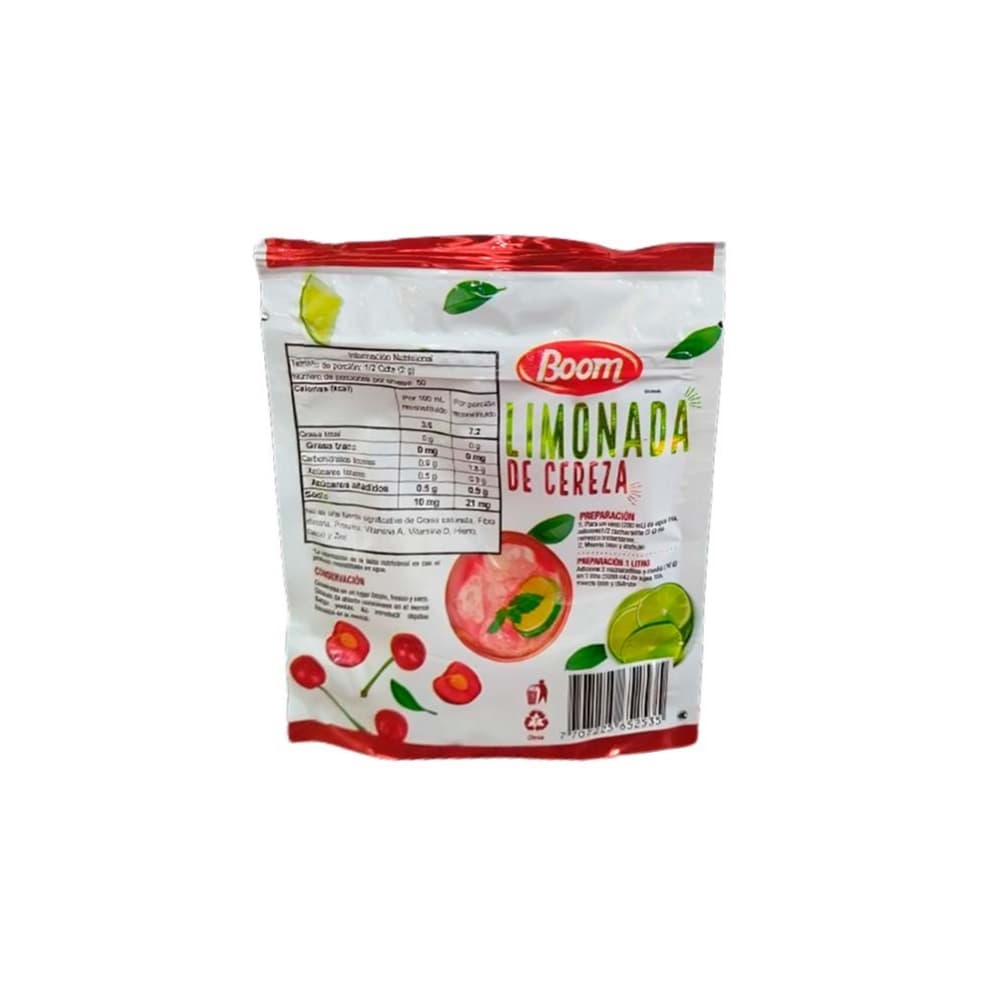 Limonada en polvo sabor cereza Boom (100 g / 3.5 oz) - Miniatura 2