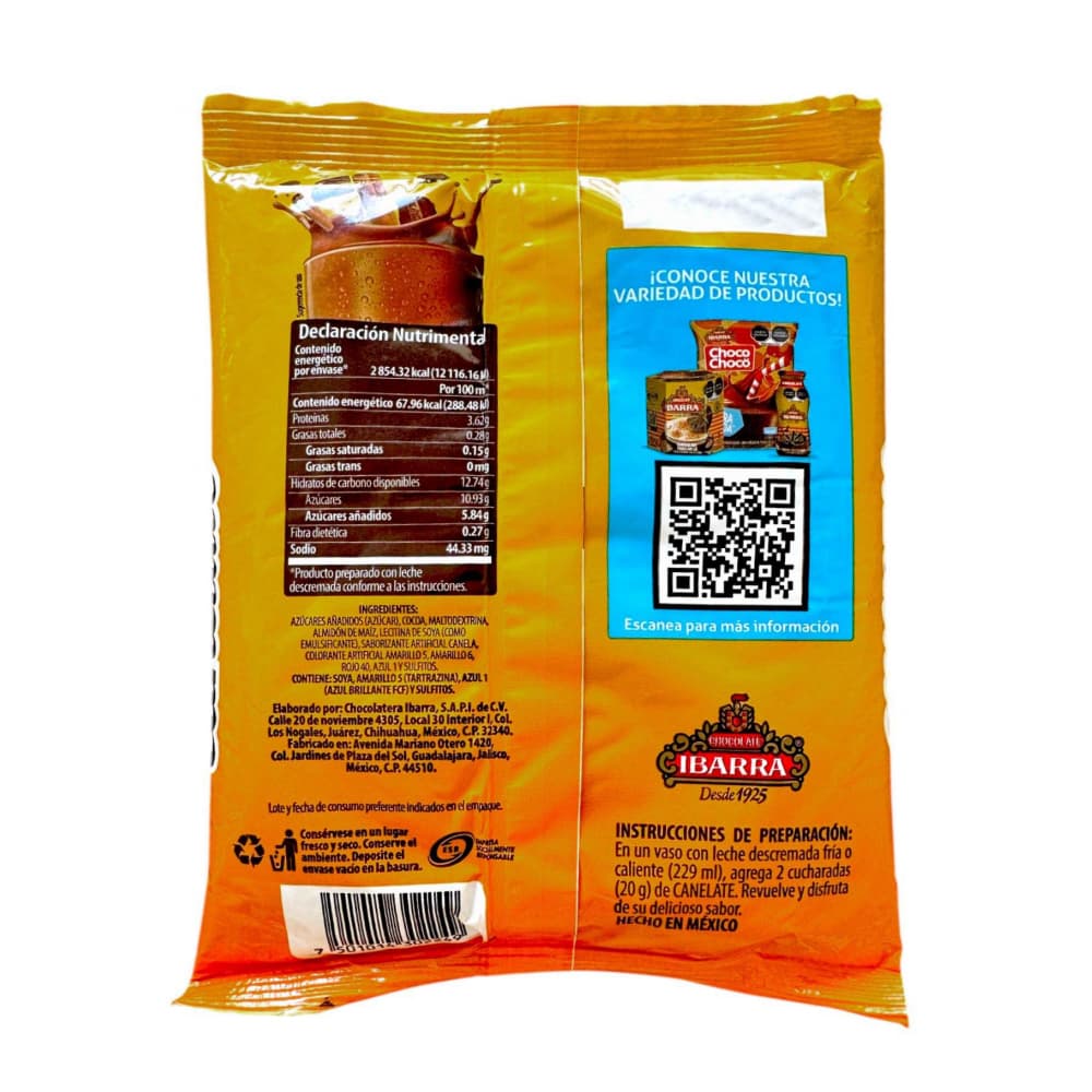 Polvo para preparar una bebida sabor a chocolate y canela Canelate Ibarra (350 g / 12.35 oz) - Miniatura 3