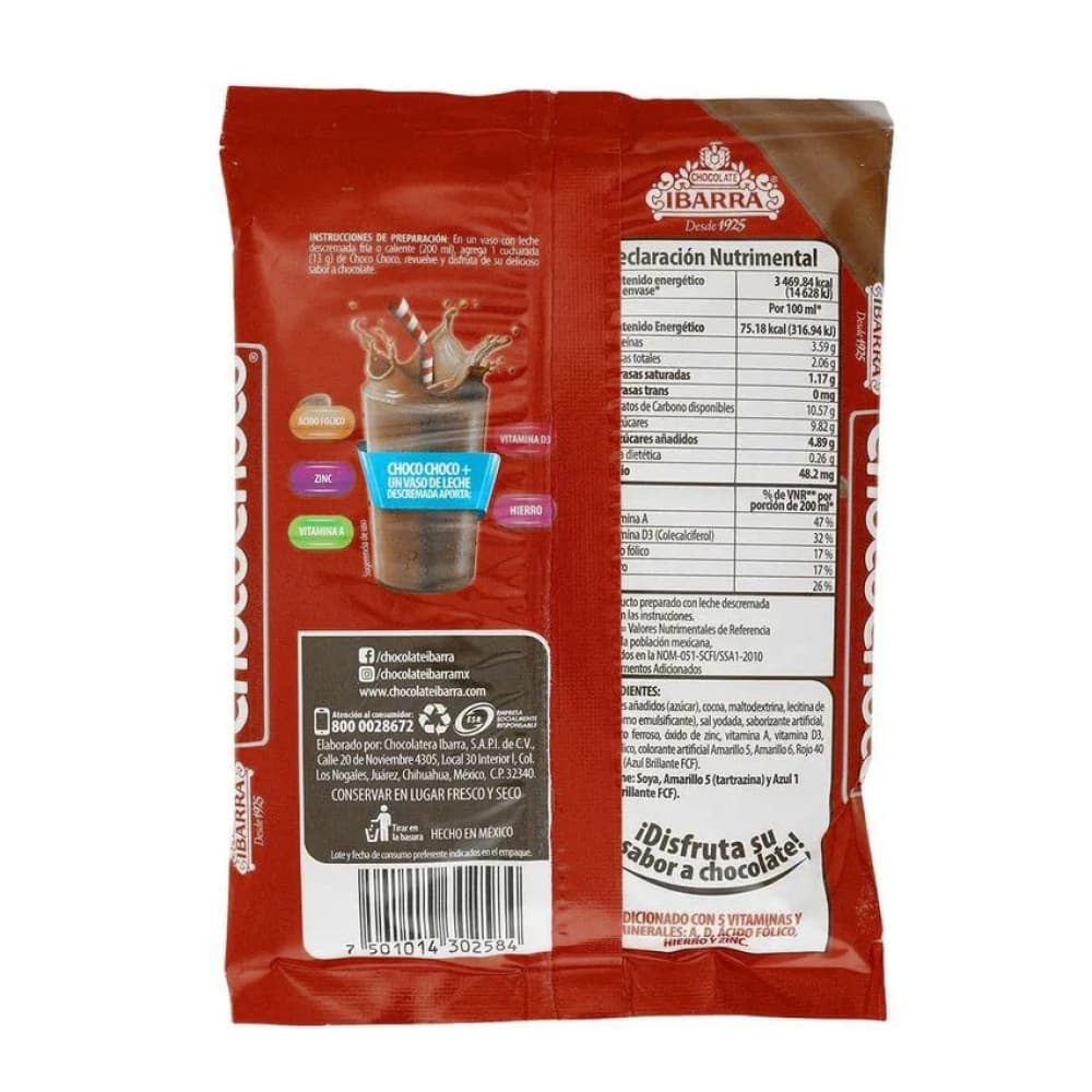 Polvo para preparar una bebida sabor a chocolate Choco Choco Ibarra (300 g / 10.58 oz) - Miniatura 3