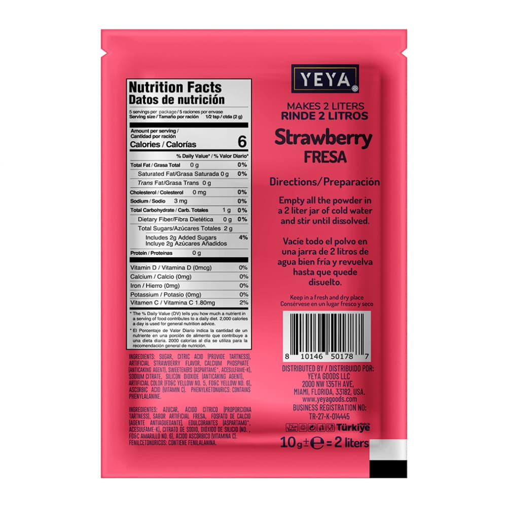 Refresco instantáneo sabor fresa Yeya (624 x 10 g) - Miniatura 3