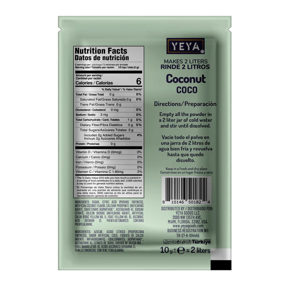 Refresco instantáneo sabor coco Yeya (624 x 10 g) - Miniatura 3