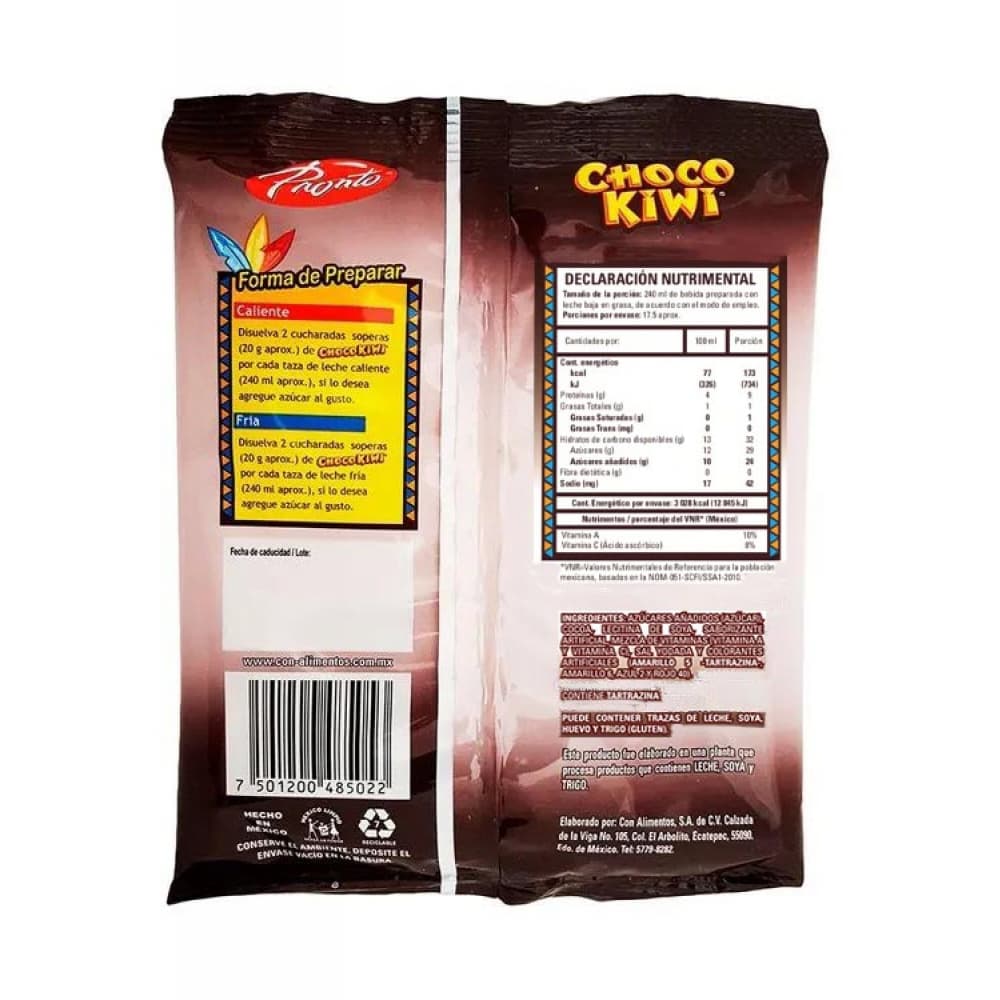 Polvo para preparar bebida sabor chocolate Choco Kiwi Pronto (350 g / 12.35 oz) - Miniatura 3