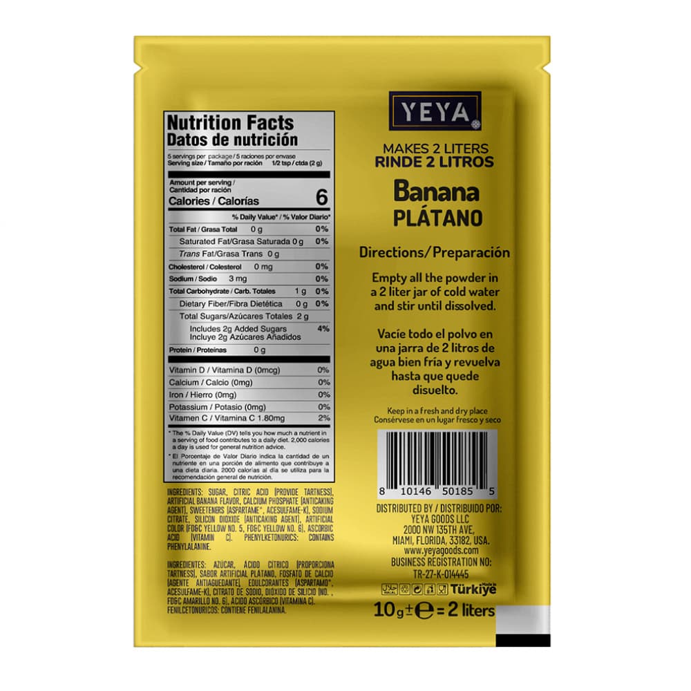 Refresco instantáneo sabor plátano Yeya (624 x 10 g) - Miniatura 3