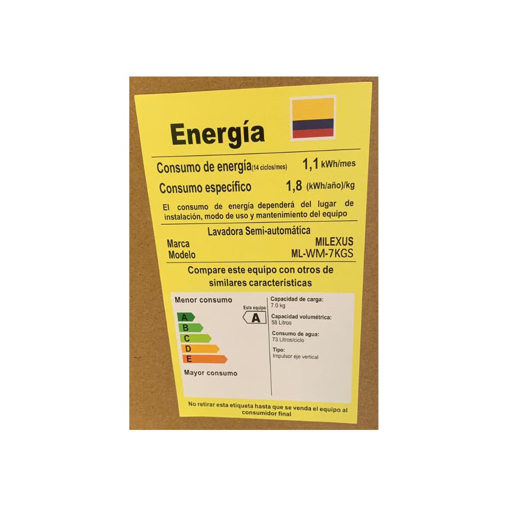 Lavadora semiautomática de doble tina 7 kg Milexus ML-WM-7KGS - Miniatura 6