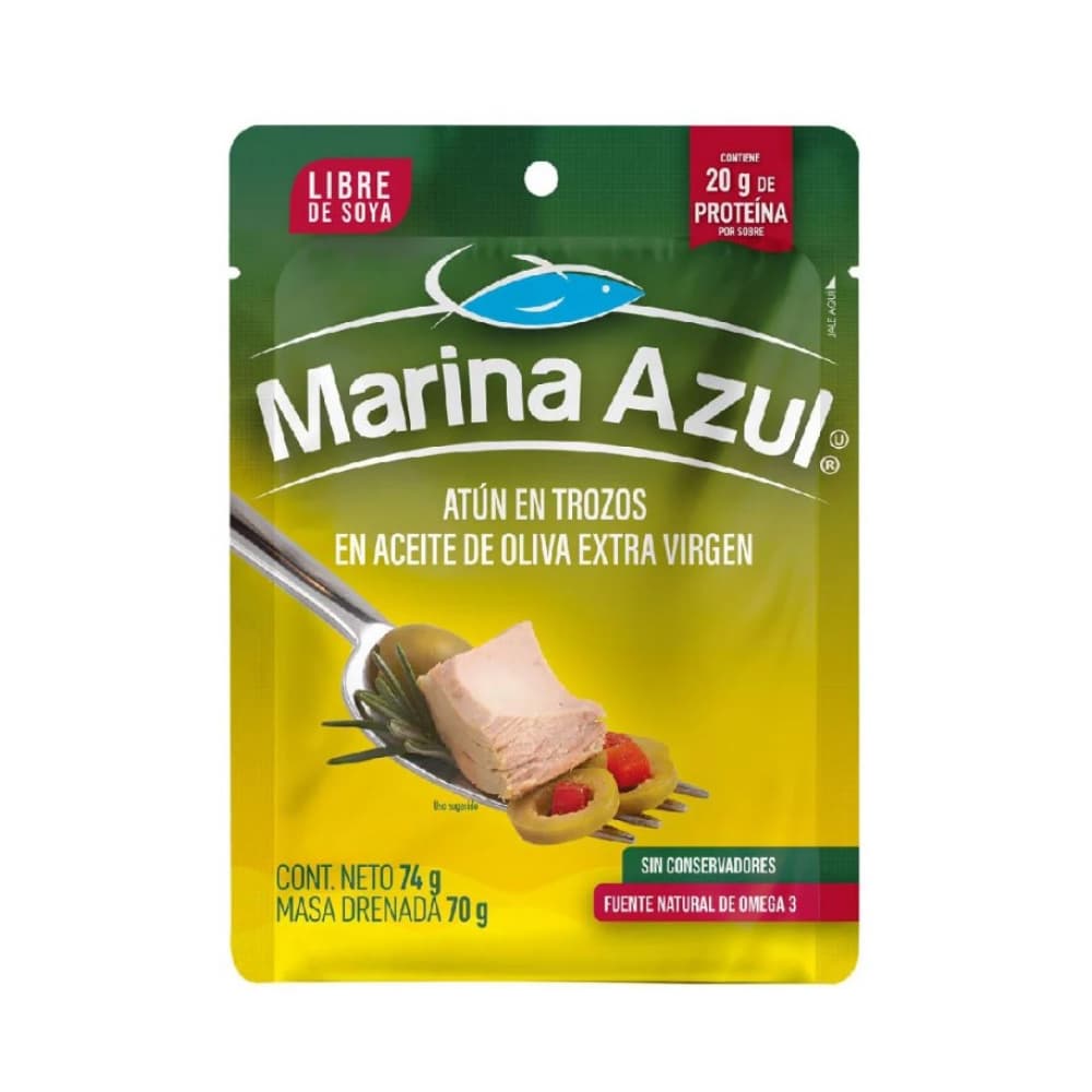 Atún en trozos de aceite de oliva extra virgen Marina Azul (74 g / 2.61 oz) - Imagen 1