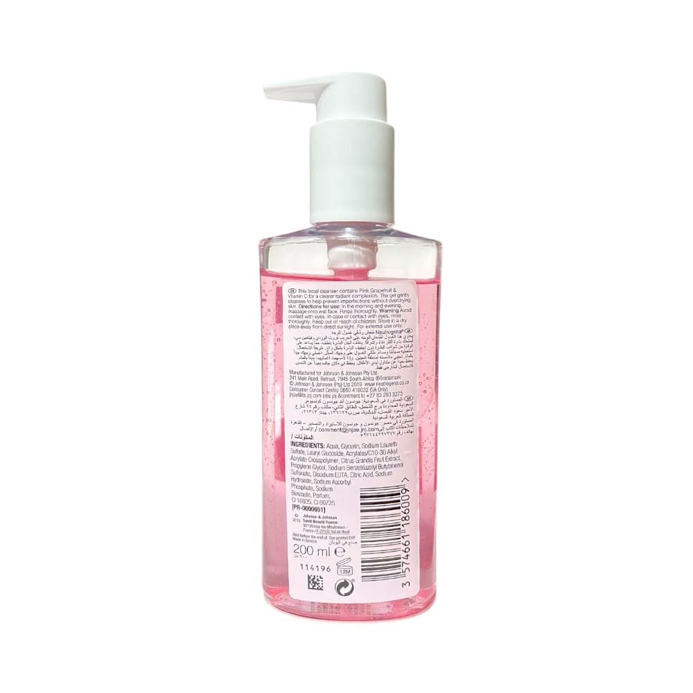 Limpiador facial fresco y claro con pomelo rosa sin aceite Neutrogena (200 ml) - Miniatura 2