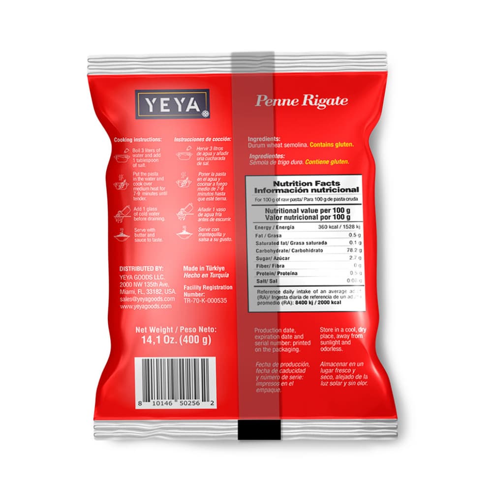 Pasta penne Yeya (3 x 400 g / 14.11 oz) - Miniatura 3