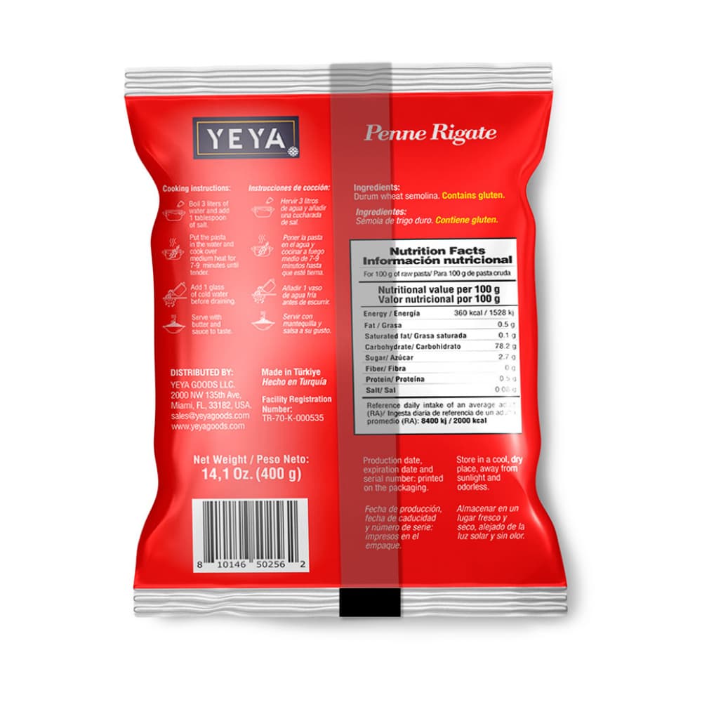 Pasta penne Yeya (9 x 400 g / 14.11 oz) - Miniatura 3