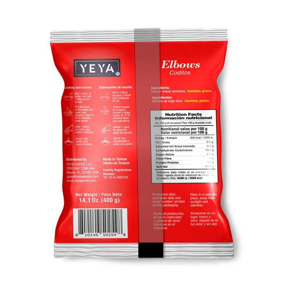 Coditos Yeya (3 x 400 g / 14.11 oz) - Miniatura 3