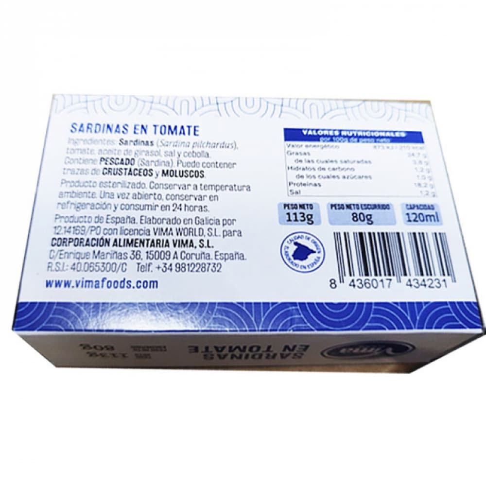 Sardinas en tomate Vima Foods (113 g / 3.98 oz) - Miniatura 3
