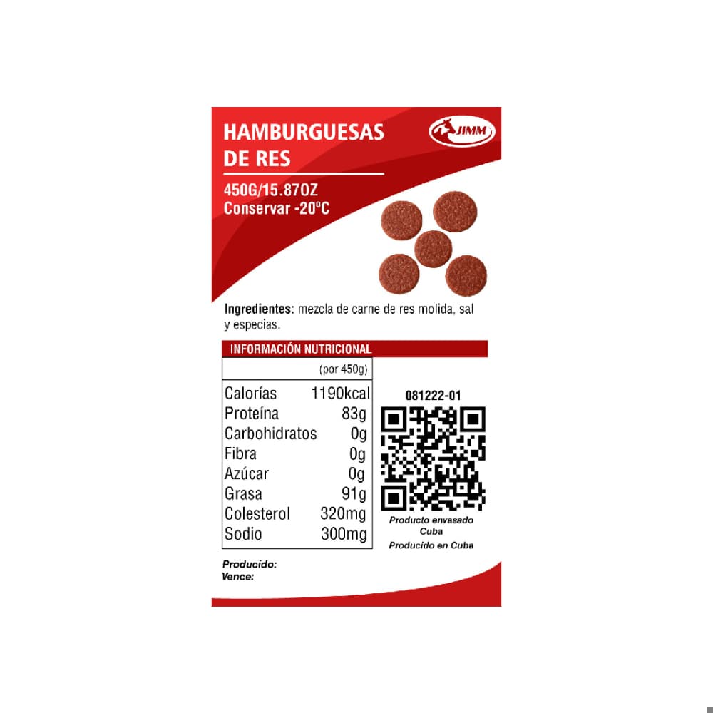 Hamburguesa de res Jimm (450 g / 15.87 oz) - Miniatura 4