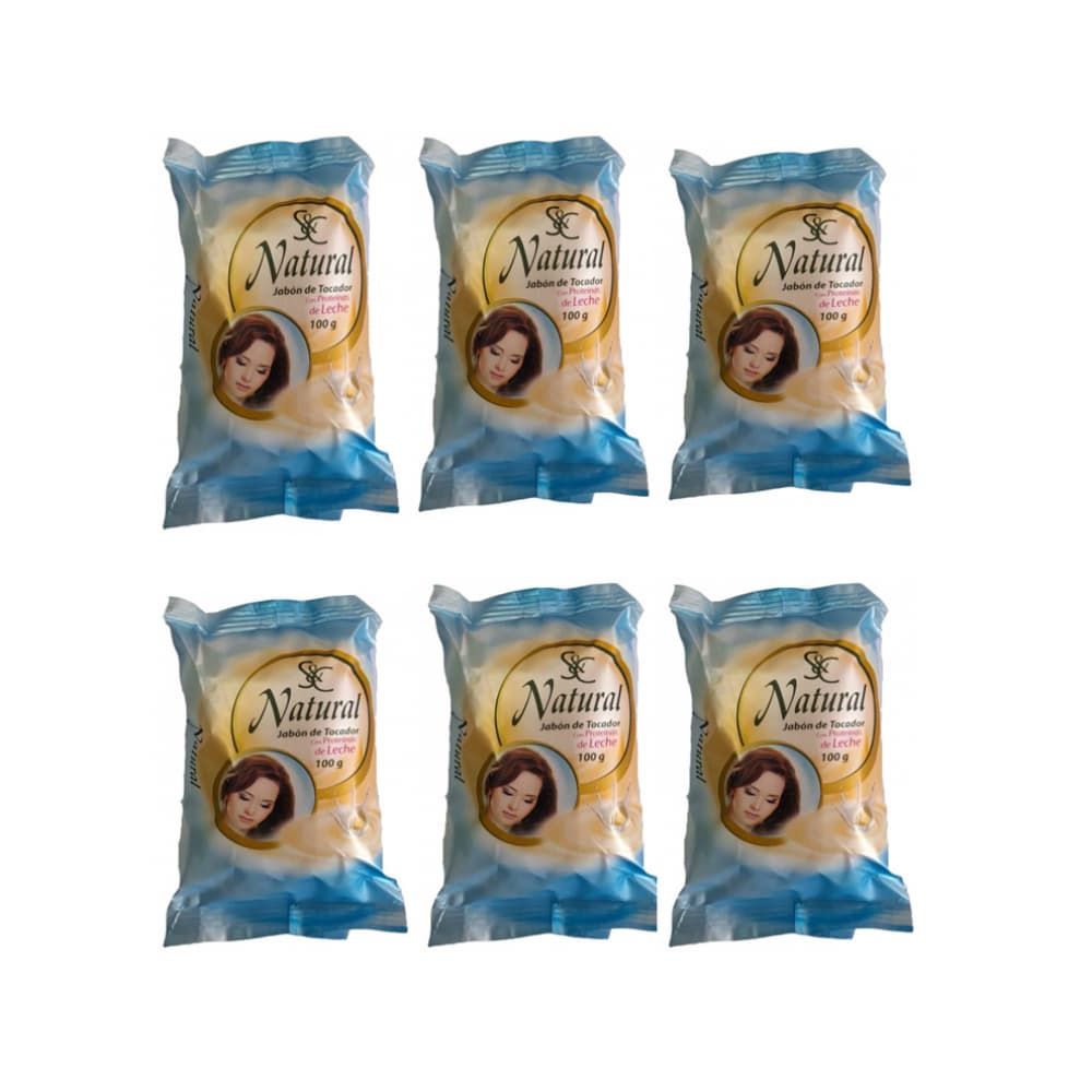 Jabón de tocador con proteína de leche Natural ( 6 x 100 g / 3.5 oz) - Imagen 1
