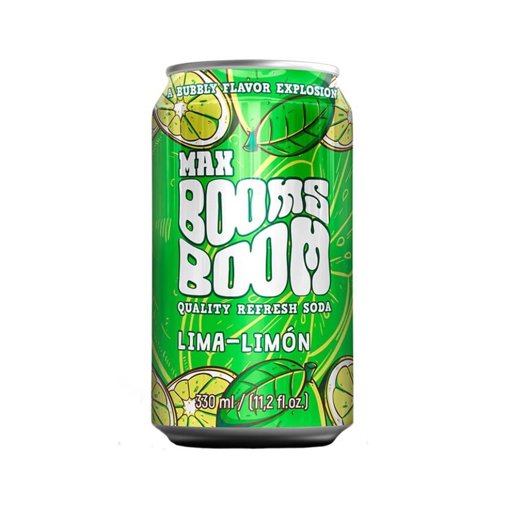 Bebida refrescante gaseada sabor lima-limón Max Booms Boom (330 ml / 11.2 fl oz) - Imagen 1