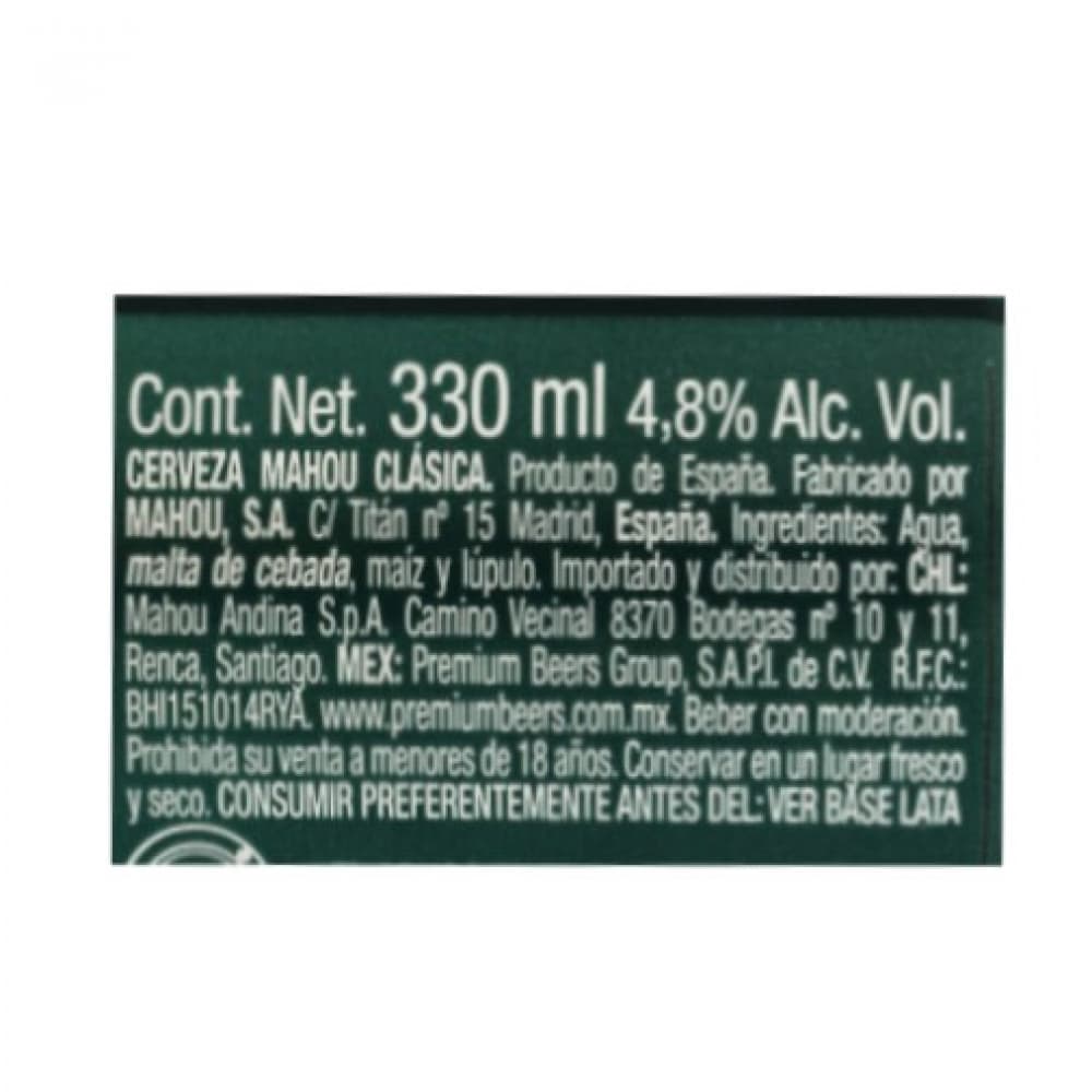 Cerveza Mahou Clásica (6 x 330 ml) - Miniatura 3