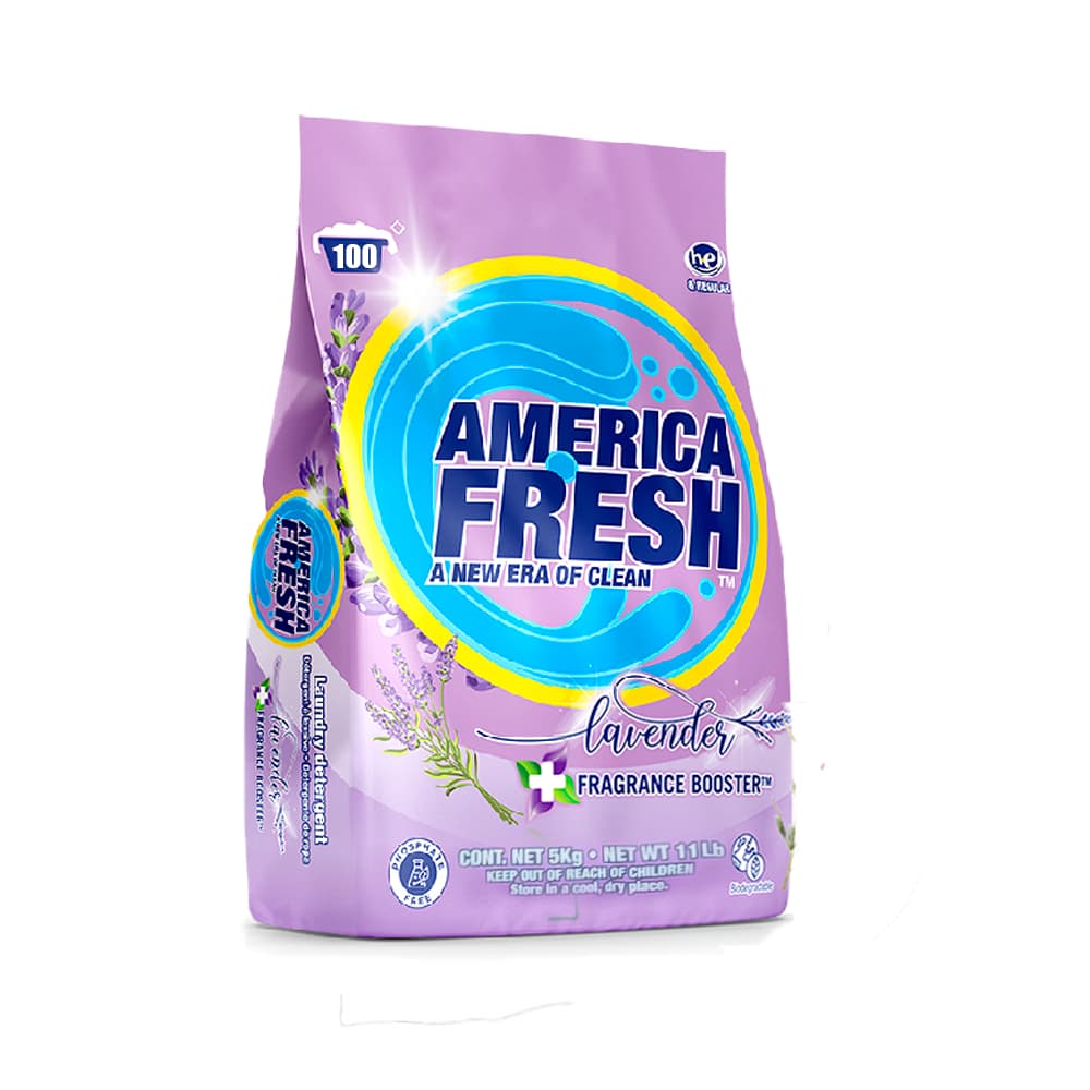 Detergente en polvo de fragancia lavanda America Fresh (5 kg / 11 lb) - Imagen 1