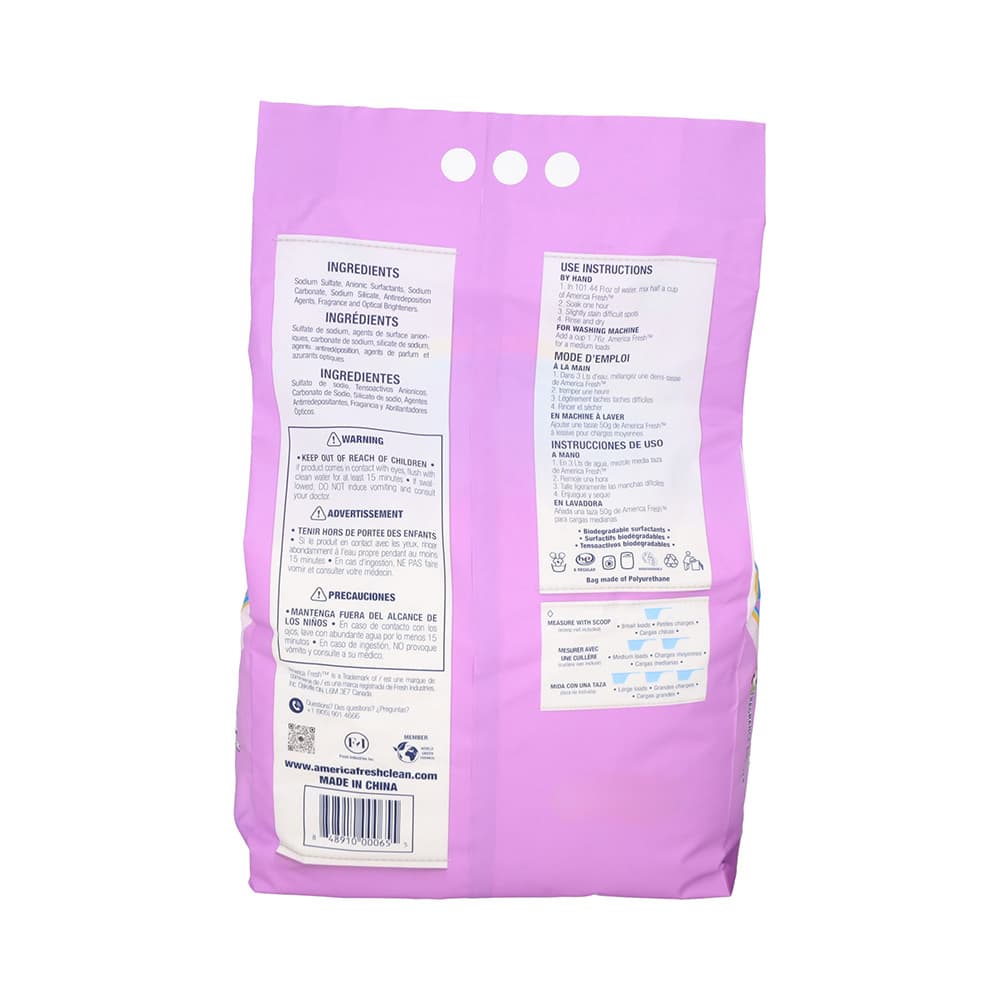 Detergente en polvo de fragancia lavanda America Fresh (5 kg / 11 lb) - Miniatura 3
