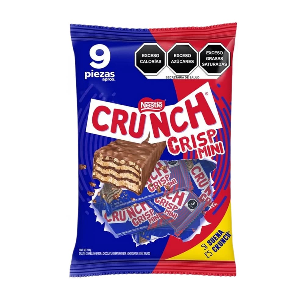 Galletas con relleno sabor a chocolate, cobertura sabor a chocolate y arroz inflado Crunch Nestlé (108 g / 3.81 oz) - Imagen 1