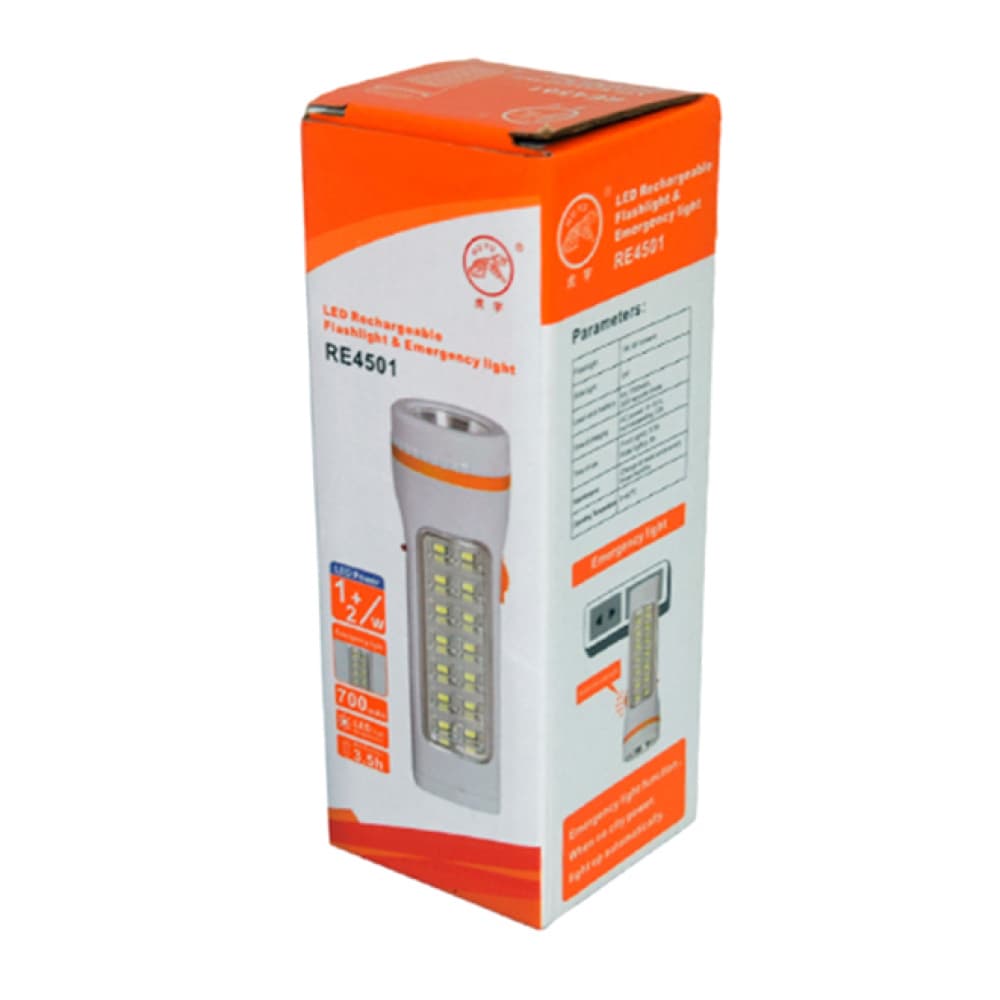 Lámpara led 2W con linterna 1 W recargable Huyu - Imagen 1