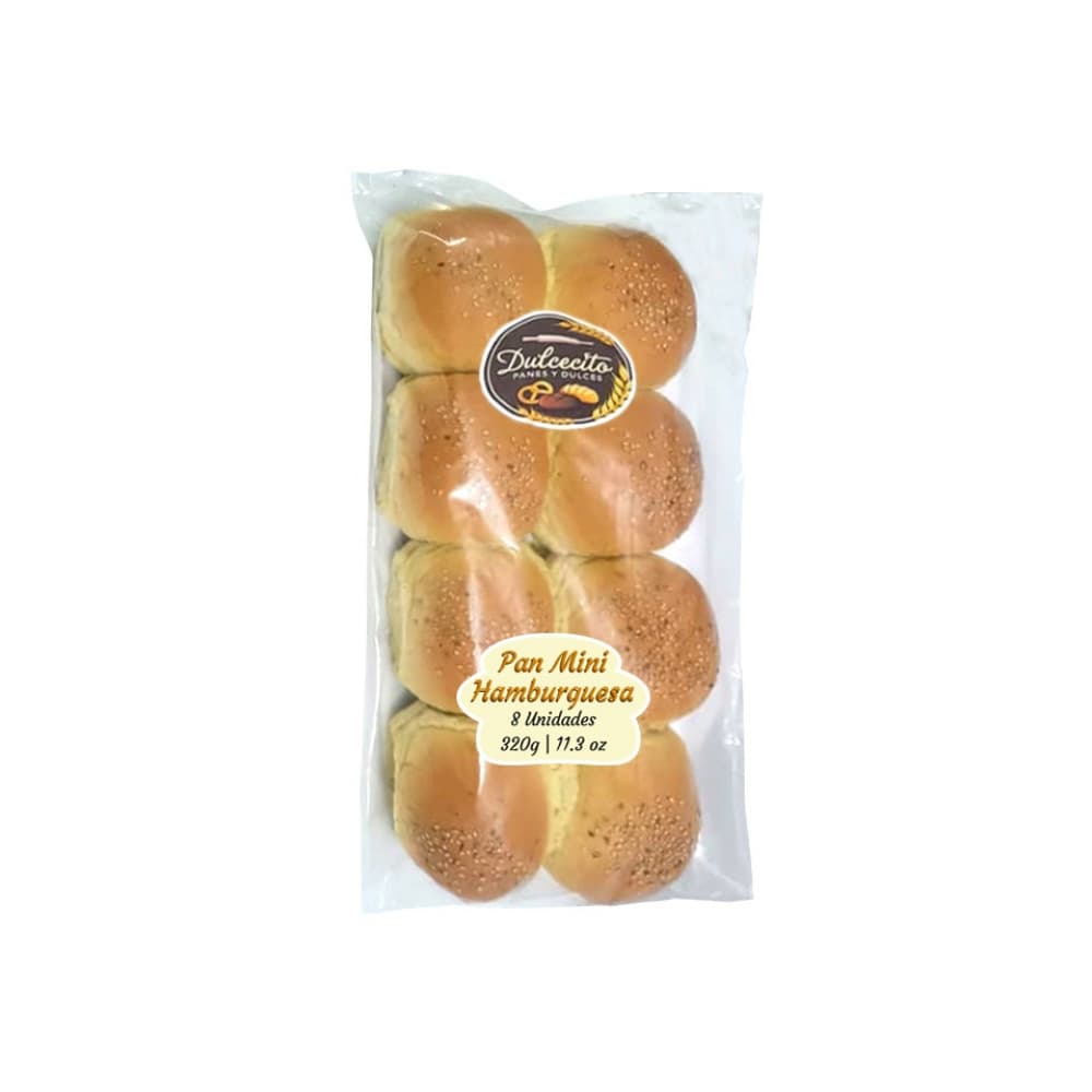 Pan mini hamburguesas Dulcecito (8 x 40 g / 1.4 oz) - Imagen 1