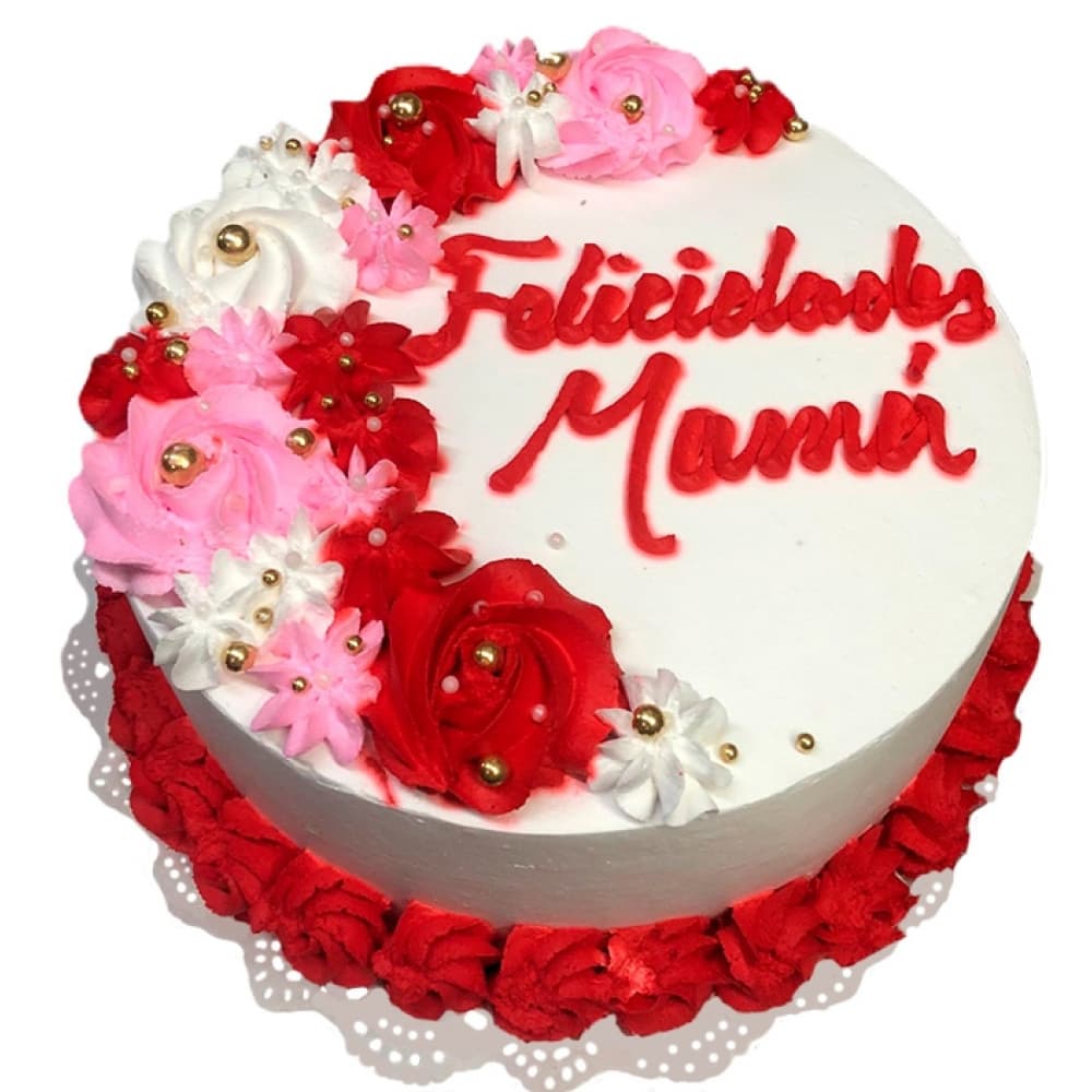 Cake de Vainilla Felicidades Mamá (12 personas) - Imagen 1