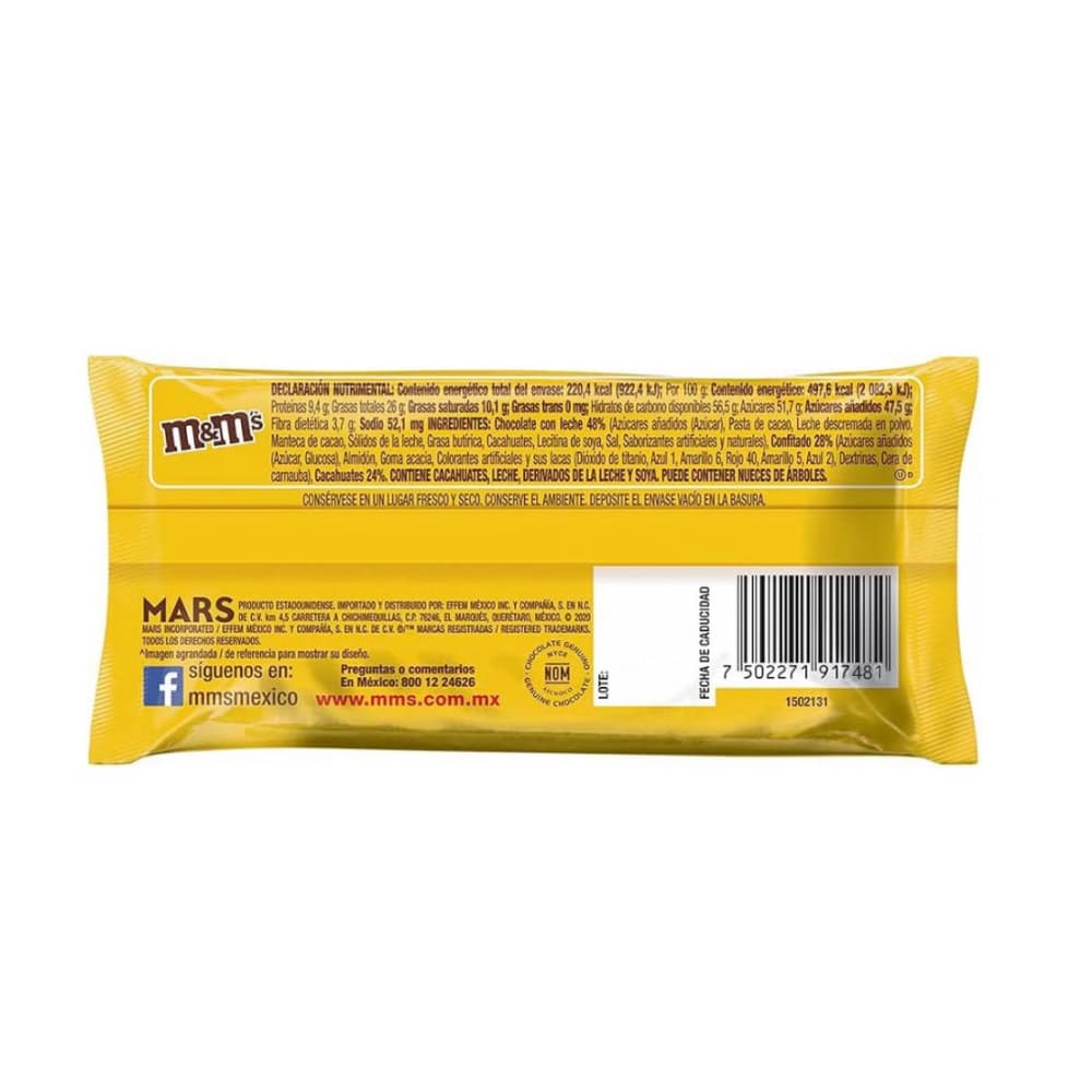 Chocolates con leche confitados con cacahuete M&M's (37.5 g / 1.32 oz) - Miniatura 3