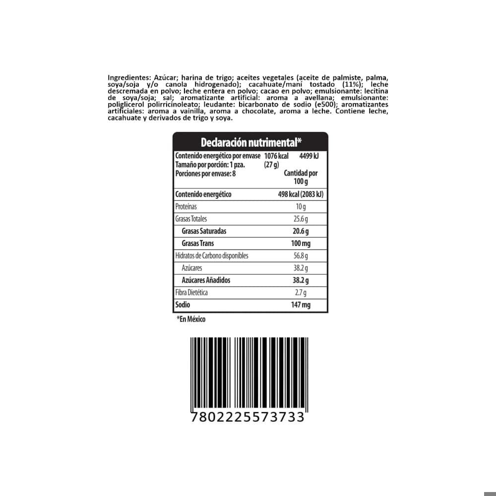 Galleta rellena con pasta de maní con cobertura sabor a chocolate Bon o Bon Arcor (8 x 27 g) - Miniatura 3