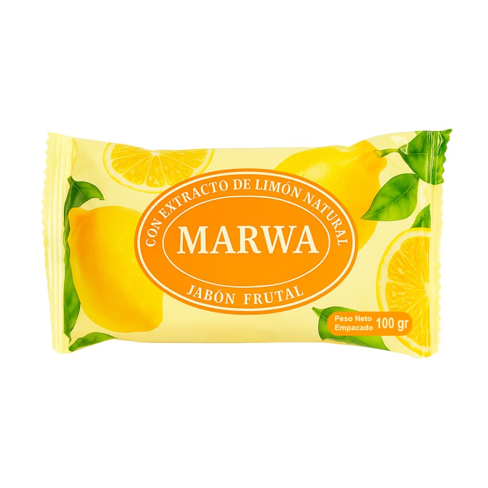 Jabón frutal con extracto de limón natural Marwa (100 g / 3.52 oz) - Imagen 1